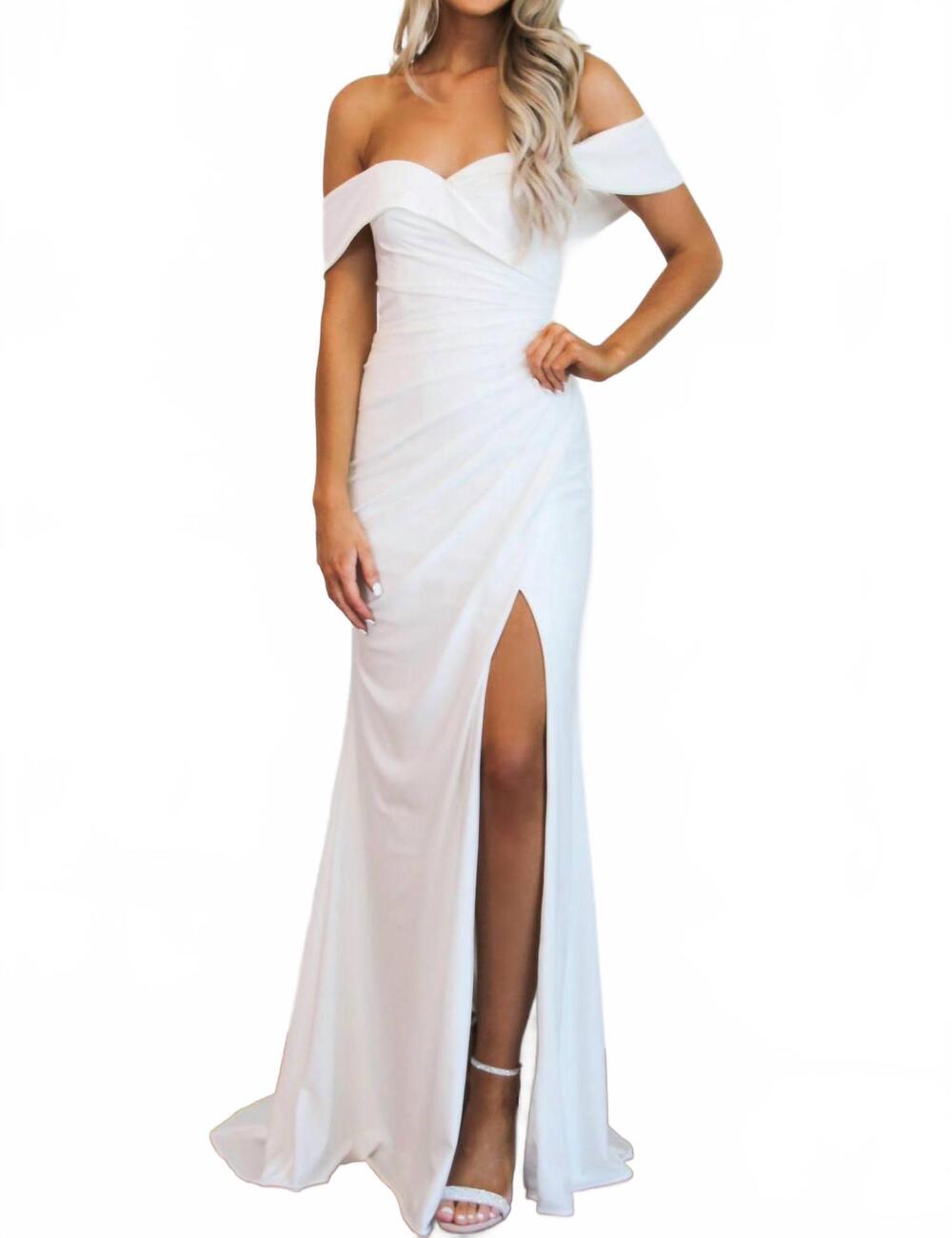 NEW CINDERELLA DIVINE one for me off shoulder wedding dress in white